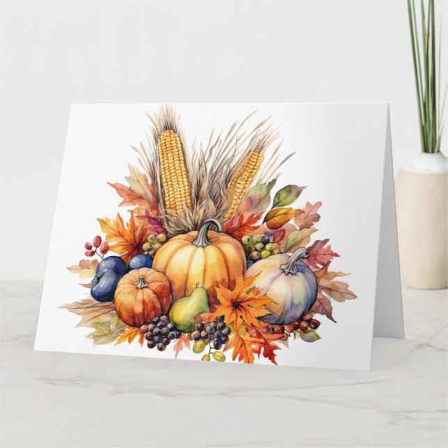 Watercolor Autumn Elements Card (Front)