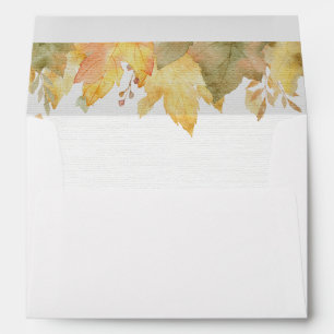 Watercolor Autumn Fall Leaves 2 Envelope