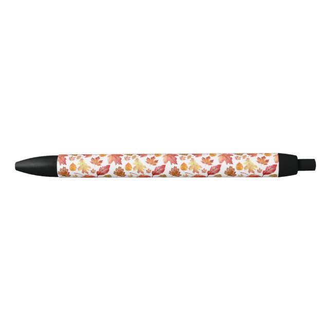 Watercolor Autumn Fall Leaves Seamless Pattern Pen (Front)