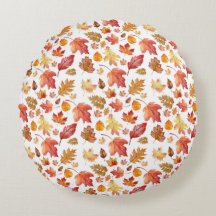 Watercolor Autumn Fall Leaves Seamless Pattern