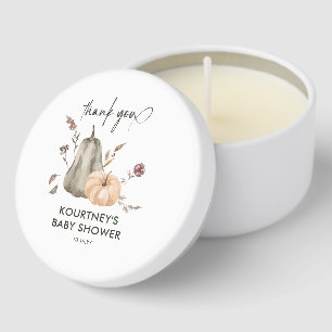 Watercolor Autumn Fall Pumpkin Baby Shower Mini Candle Favors
