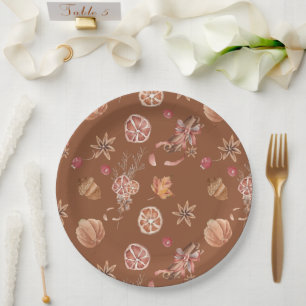 Watercolor Autumn Fall Thanksgiving Paper Plates