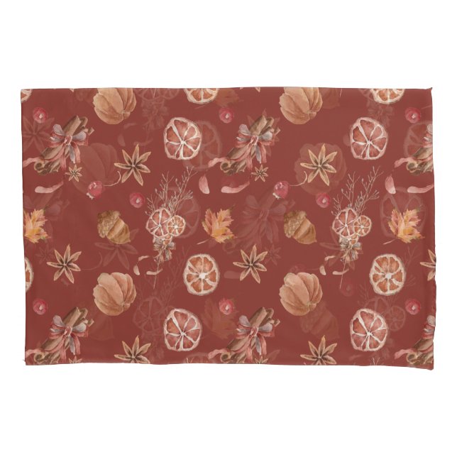 Watercolor Autumn Fall Thanksgiving Pillow Case (Front)