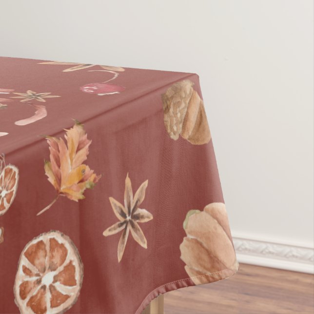 Watercolor Autumn Fall Thanksgiving Tablecloth (In Situ)