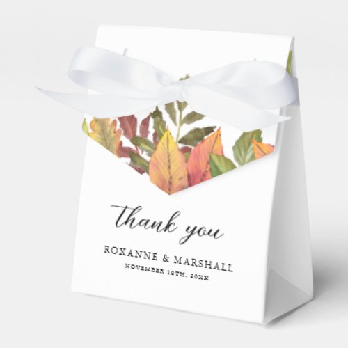 Watercolor Autumn Fall Wedding Thank You Favor Boxes