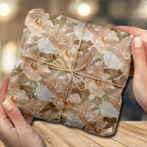 Watercolor Autumn Floral Collage Tissue Paper