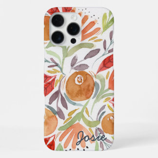 Watercolor Autumn Floral Personalized Phone Case