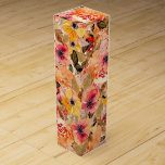 Watercolor Autumn Floral Wine Box<br><div class="desc">A collage of elegant autumn watercolor flowers and elegant fall leaves cover this wine gift box. MATCHING items in our store.</div>