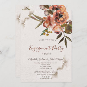Watercolor Autumn Flowers Invitation