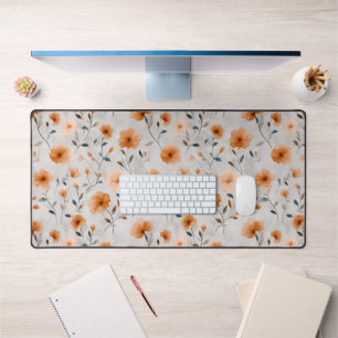 Watercolor Autumn Flowers Minimalist Botanical Desk Mat
