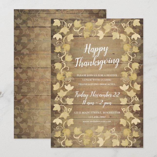 watercolor autumn foliage thanksgiving invite (Front/Back)