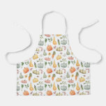 Watercolor Autumn Harvest Pattern Apron