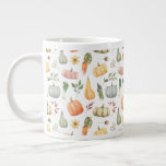 Watercolor Autumn Harvest Pattern Giant Coffee Mug