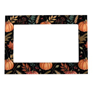 Watercolor Autumn Harvest Pattern Magnetic Frame