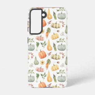 Watercolor Autumn Harvest Pattern Samsung Galaxy S21 Case