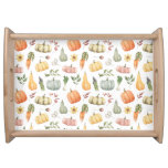 Watercolor Autumn Harvest Pattern Serving Tray