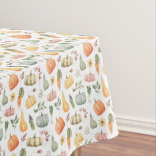 Watercolor Autumn Harvest Pattern Tablecloth