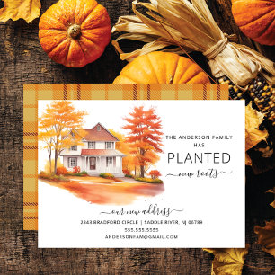 Watercolor Autumn House Moving Announcement