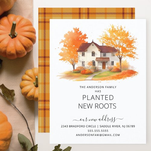 Watercolor Autumn House Moving Announcement