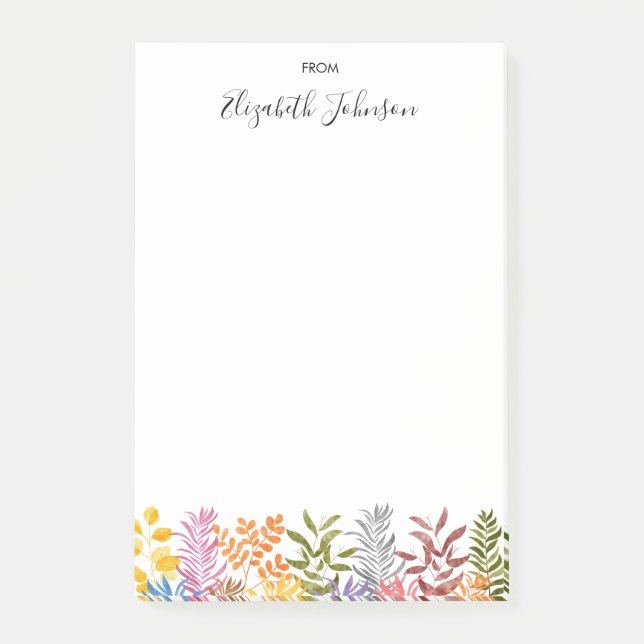 Watercolor Autumn Leaf Post-it Notes (Front)