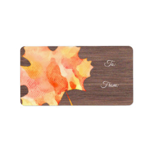 Watercolor Autumn Leaf Thanksgiving labels