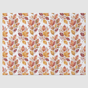 Watercolor Autumn Leaves and Berries Tissue Paper