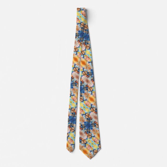 Watercolor - Autumn Leaves Art 2 Neck Tie (Back)