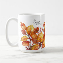 watercolor autumn leaves design