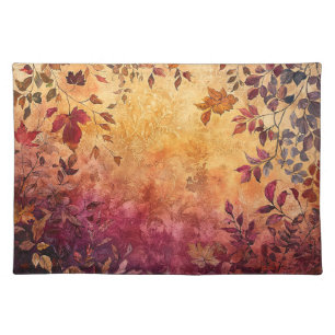 Watercolor Autumn Leaves Elegant Fall Cloth Placemat