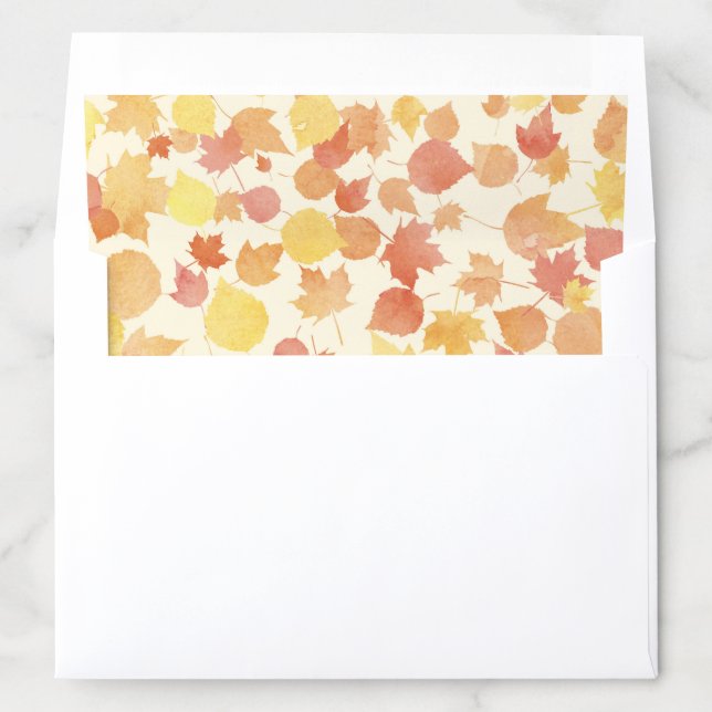 Watercolor Autumn Leaves Envelope Liner (In Envelope)