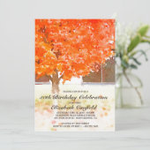 Watercolor Autumn Leaves | Fall Birthday Party Invitation (Standing Front)