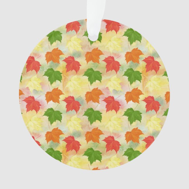 watercolor autumn leaves ornament (Front)