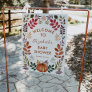 Watercolor Autumn Leaves & Pumpkin Welcome Sign