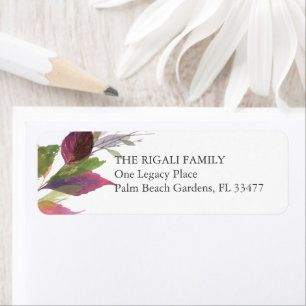 Watercolor Autumn Leaves Return Address Label