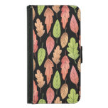 Watercolor autumn leaves: seamless pattern samsung galaxy s5 wallet case