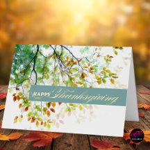 Watercolor Autumn Leaves Thanksgiving