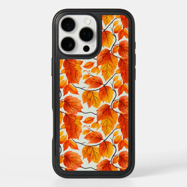 Watercolor Autumn Leaves – Vibrant Fall Foliage Otterbox iPhone Case (Back)