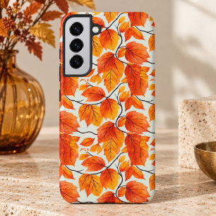 Watercolor Autumn Leaves – Vibrant Fall Foliage Samsung Galaxy S22+ Case
