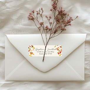 Watercolor Autumn Leaves Wedding Return Address Label