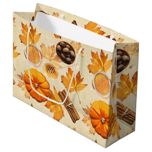 Watercolor Autumn Magic Vintage Scents Large Gift Bag