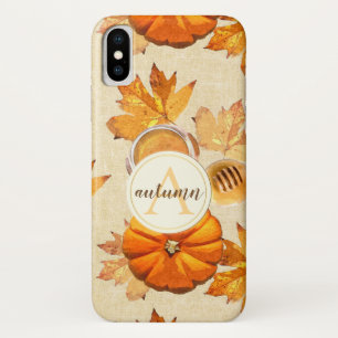 Watercolor Autumn Magic Vintage Scents Monogram iPhone X Case