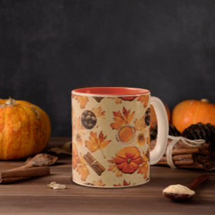 Watercolor Autumn Magic Vintage Scents Two-Tone Coffee Mug