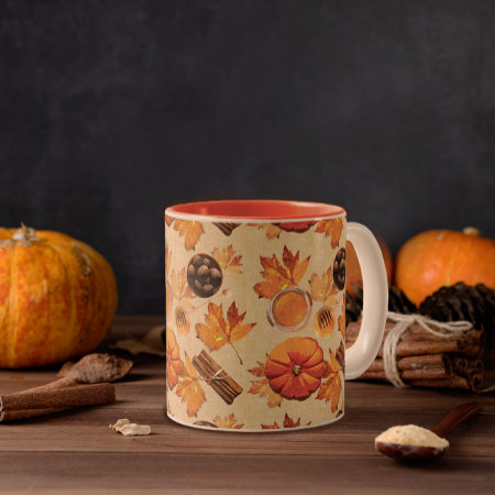 Watercolor Autumn Magic Vintage Scents Two-tone Coffee Mug