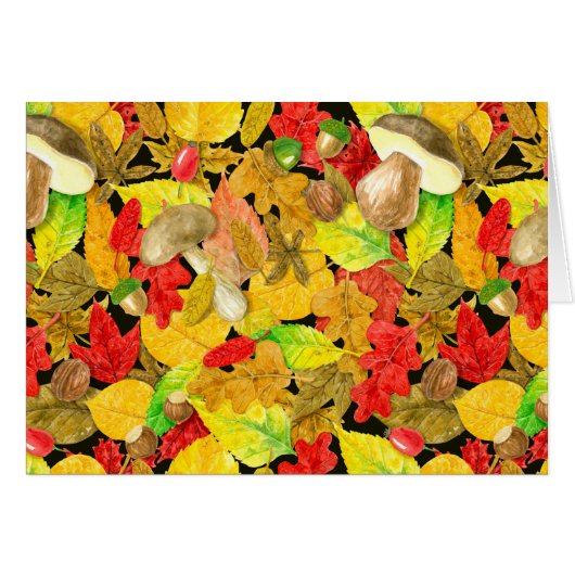 Watercolor autumn pattern cards (Front Horizontal)