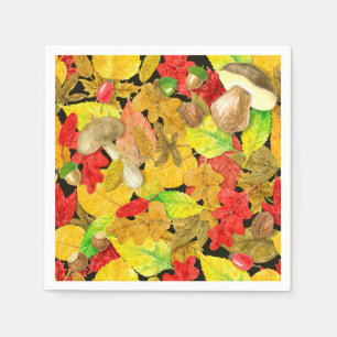 Watercolor autumn pattern paper napkins