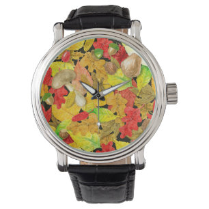 Watercolor autumn pattern watch