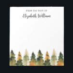 Watercolor Autumn Pine Trees Personalized  Notepad<br><div class="desc">Colorful watercolor autumn pine trees personalized notepad</div>
