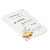 Watercolor Autumn Pumpkin and Leaves Save the Date Magnet (Right Side)