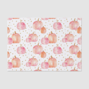 Watercolor Autumn Pumpkin Pattern Fall Decoupage Tissue Paper