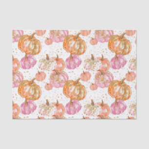 Watercolor Autumn Pumpkin Pattern Fall Decoupage Tissue Paper